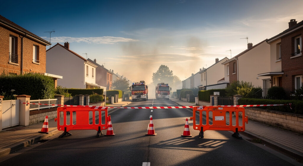 Incendie rue de Preize à Troyes : trois pavillons ravagés, un pompier et un résident blessés