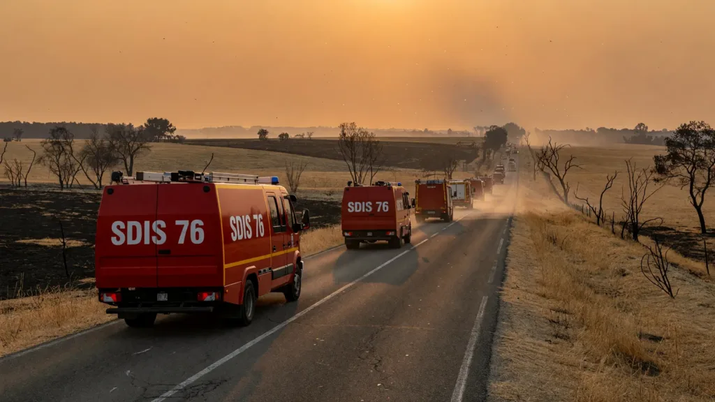 Incendies dans le Cher : 21 sapeurs-pompiers de Seine-Maritime mobilisés en renfort face à la sécheresse