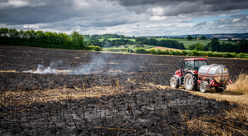 Indre : pompiers et agriculteurs mobilisés contre les feux de récoltes à Tilly et Chasseneuil