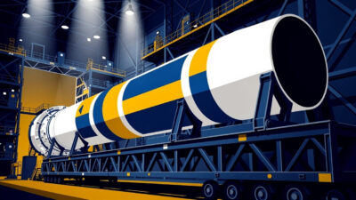 Kourou : les boosters P160C s&rsquo;intègrent à ELA-4 pour la mission Amazon Leo LE-03