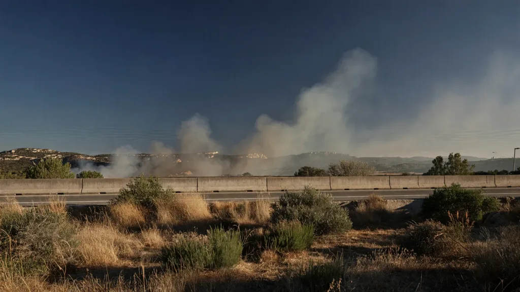 La Ciotat : incendie maîtrisé en bordure de l'A50, circulation perturbée