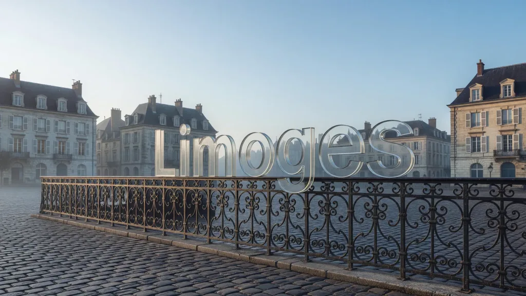 Limoges : début de l'installation de la balustrade en émail place des Bancs