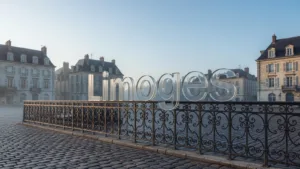 Limoges : début de l&rsquo;installation de la balustrade en émail place des Bancs