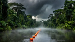 Lutte contre l&rsquo;orpaillage en Guyane : le barrage flottant de Camopi est opérationnel