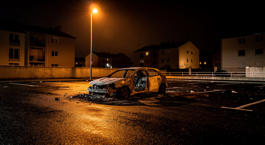 Mâcon : une Peugeot incendiée rue du Beaujolais à La Chanaye, les pompiers interviennent à 00h36