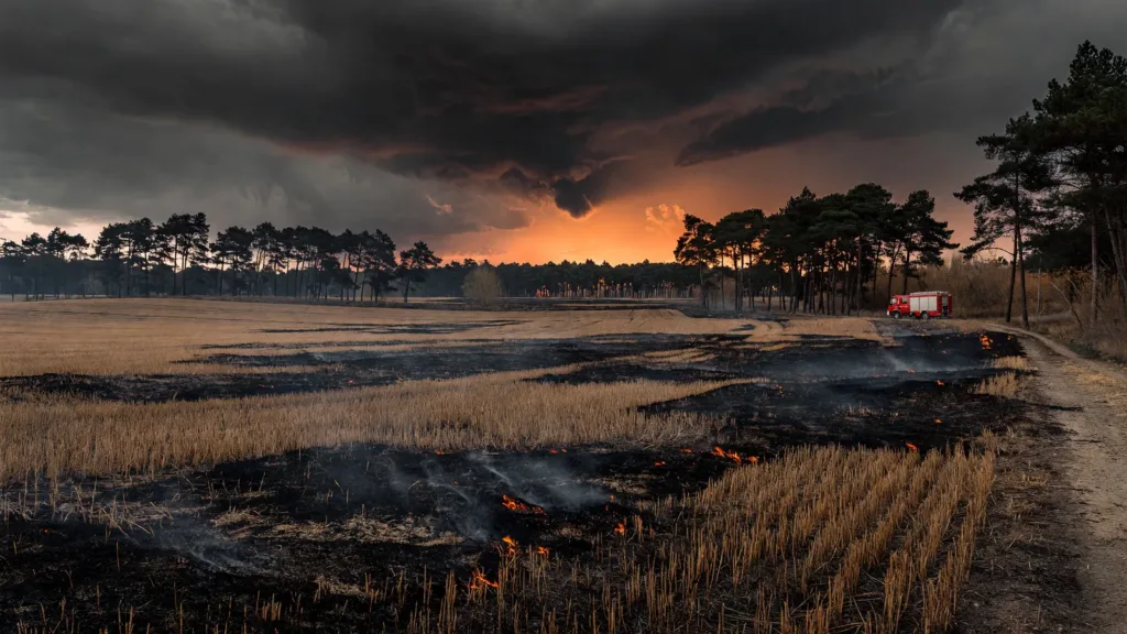 Maine-et-Loire : plus de 6 hectares de chaume ravagés par les flammes, 67 pompiers mobilisés