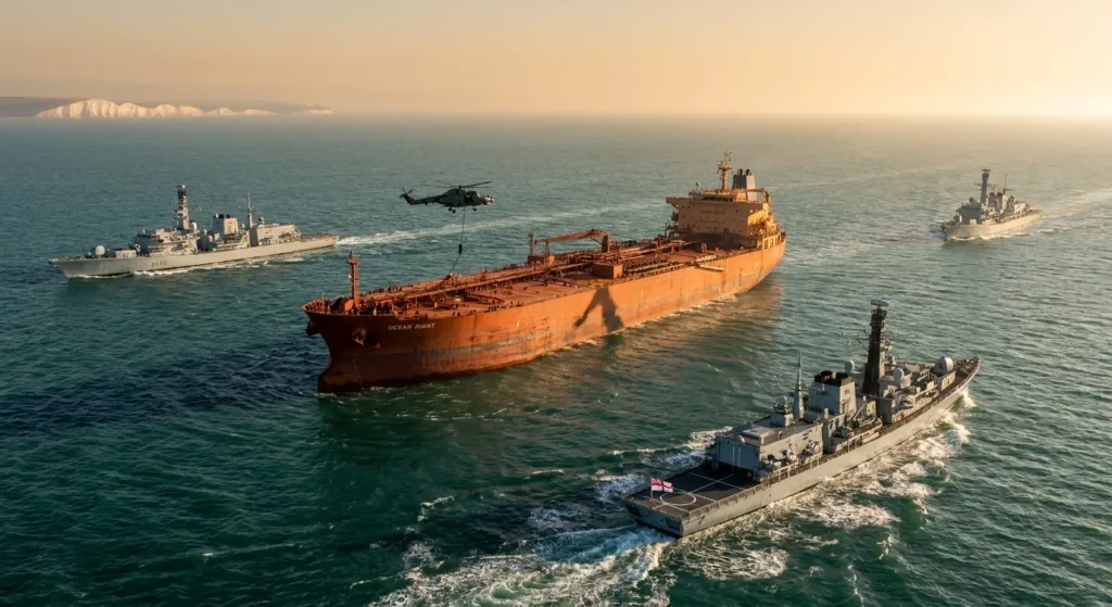 Manche : Royal Marines arraisonnent un pétrolier fantôme russe