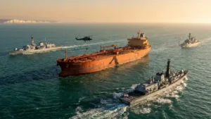 Manche : Royal Marines arraisonnent un pétrolier fantôme russe