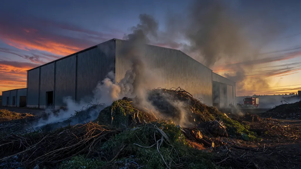 Mazeyrat-d’Allier : un incendie de déchets verts maîtrisé par les pompiers à l’usine RBM