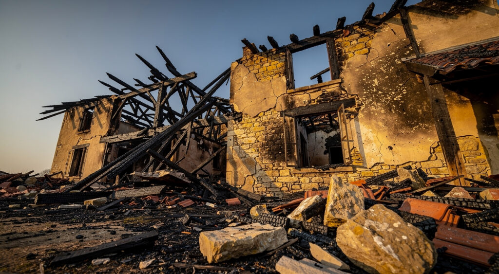 Meyras : incendie d'une maison de 500 m², propriétaire blessé, RN102 coupée