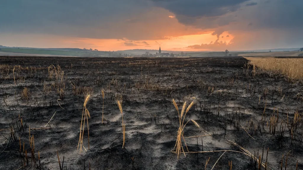 Moselle : huit hectares de blé détruits par un incendie probablement lié à la foudre à Mégange