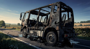 Mozé-sur-Louet : un camion prend feu sur la RD 160, le chauffeur brûlé au bras