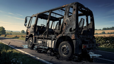Mozé-sur-Louet : un camion prend feu sur la RD 160, le chauffeur brûlé au bras