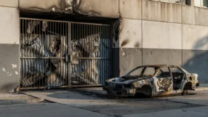 Nanterre : un automobiliste percute l&rsquo;entrée de la prison puis incendie sa voiture, l&rsquo;enquête confiée à la PJ