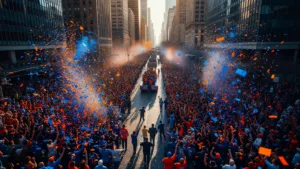 New York en liesse : les Knicks champions NBA 2026 célébrés par des dizaines de milliers de fans