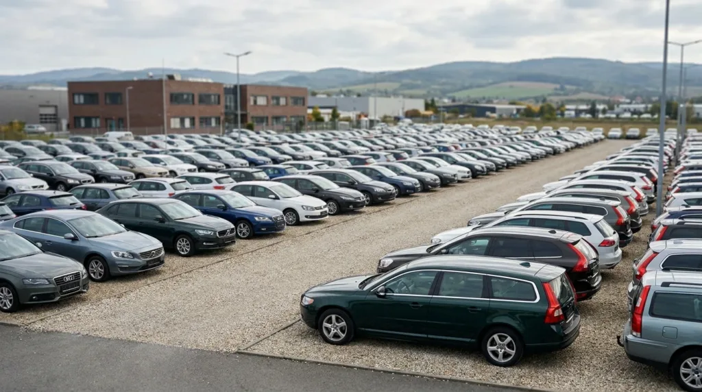Parc de véhicules d'occasion sur une marketplace B2B
