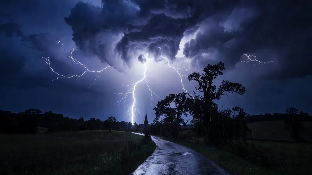 Orages violents en Côte-d'Or : plus de 1 300 éclairs et des dégâts sur les routes dans la nuit du 28 au 29 juin