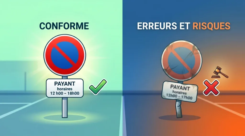 Panneaux de stationnement : codes officiels, règles de pose et conformité