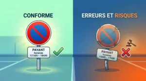Panneaux de stationnement : codes officiels, règles de pose et conformité