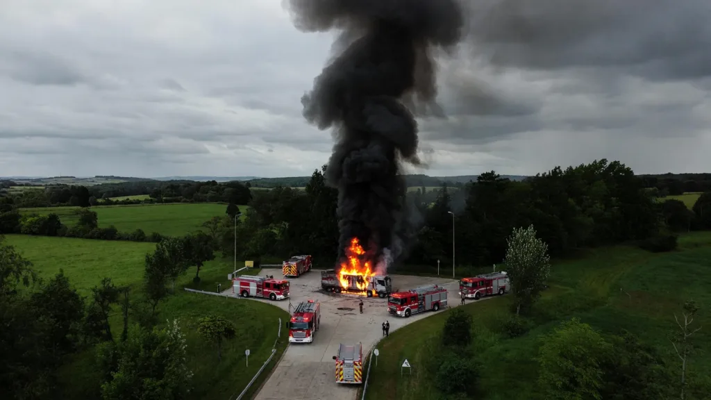 Phaffans : 17 pompiers mobilisés pour l'incendie d'un poids-lourd sur l'A36, aucun blessé
