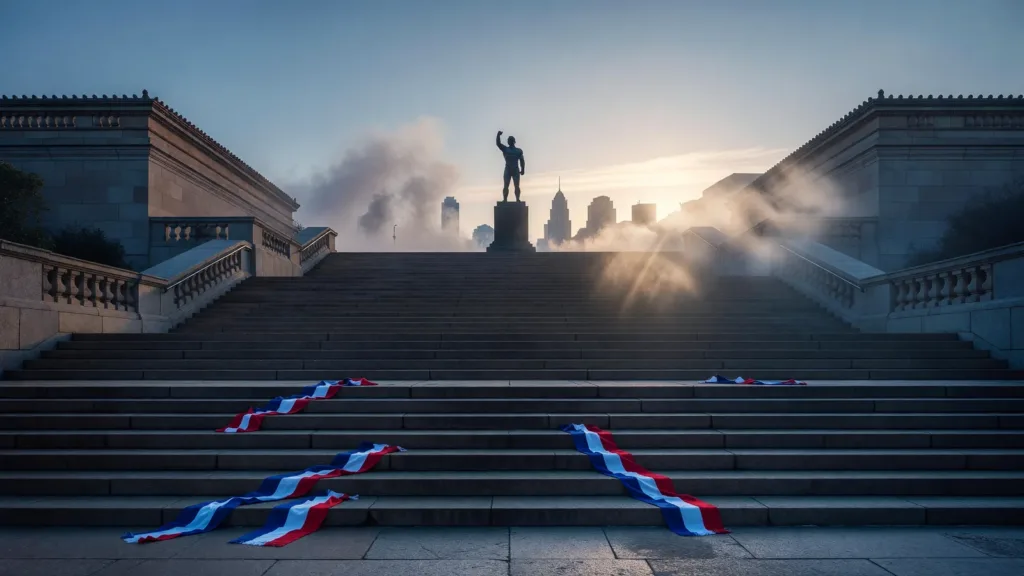 Philadelphie : les supporters des Bleus enflamment les Rocky Steps avant France-Irak
