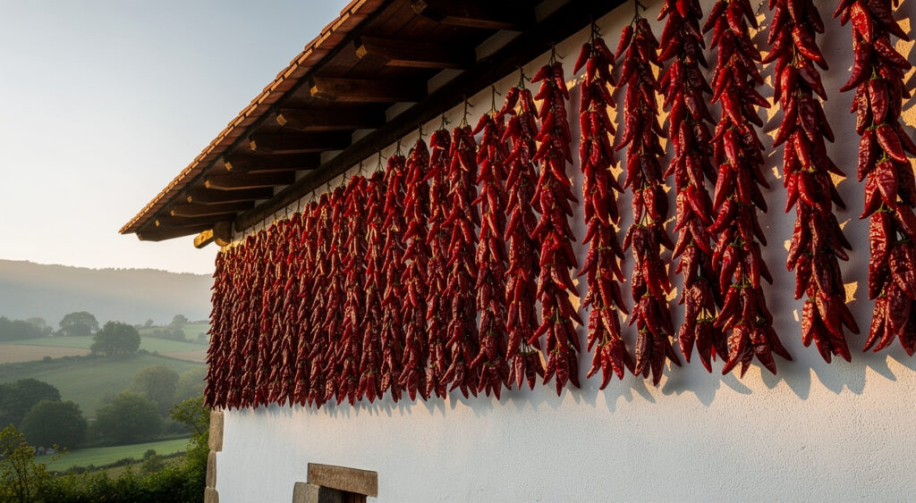 Piment d'Espelette AOP : le sous-préfet de Bayonne en visite chez Panpi Olaizola
