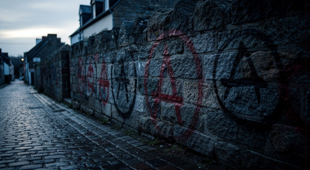 Pont-Croix : des tags anarchistes sur plusieurs bâtiments dans la nuit du 7 au 8 juin