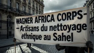 Rassemblement à Paris devant l'ambassade de Russie contre les massacres au Sahel et en Azawad