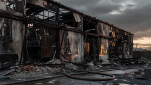 Romans-sur-Isère : incendie violent d&rsquo;un entrepôt désaffecté, évacuations sans blessé