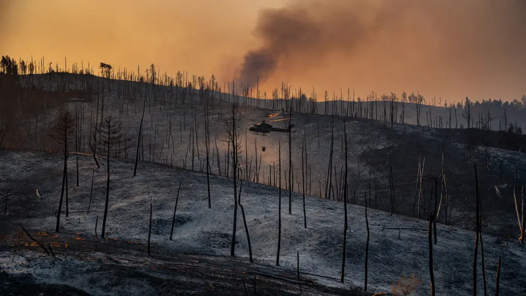 Saint-Plaisir : un incendie ravage 40 hectares et quatre habitations, le sinistre fixé par les pompiers