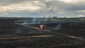 Sud-Sarthe : 80 pompiers mobilisés sur deux feux de culture à Luché-Pringé et Saint-Pierre-de-Chevillé