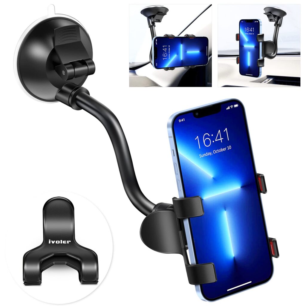 Support téléphone voiture ventouse bras long