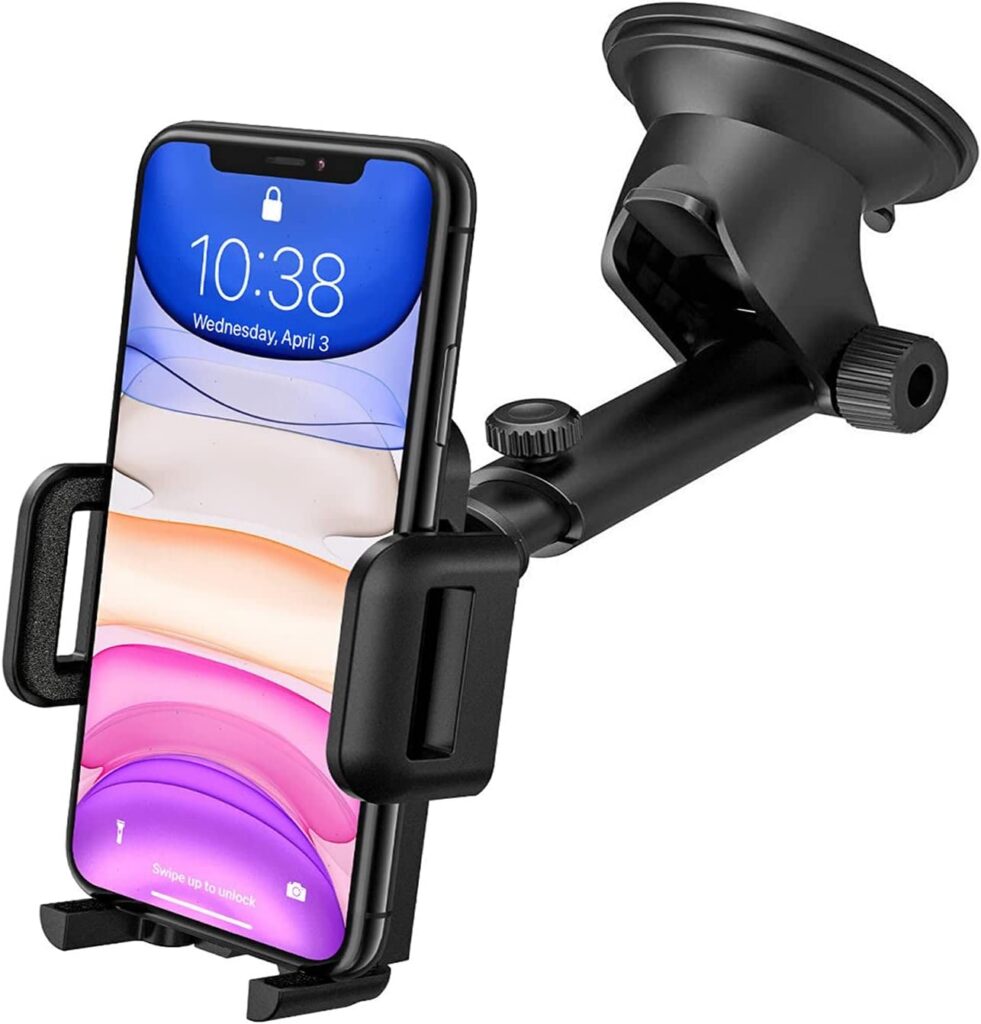 Support téléphone voiture ventouse pare-brise rotation 360°