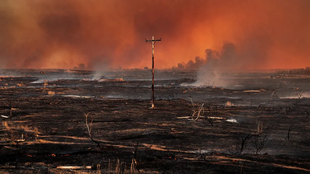 Tarn-et-Garonne : un poteau électrique déclenche un incendie de prairie par effet de loupe, 18 foyers sans courant