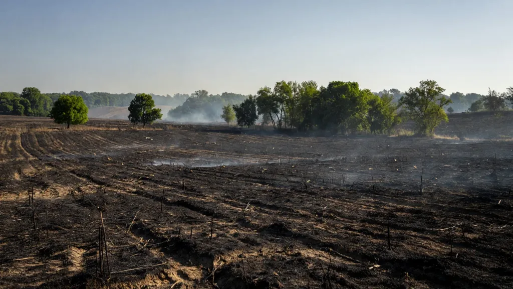 Touchay : 28 hectares calcinés, 22 évacués, 4 pompiers blessés