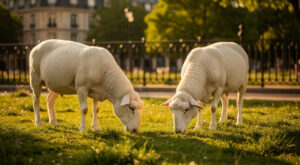 Tulle : plus de 100 visiteurs au parc de la préfecture pour les moutons d&rsquo;écopâturage