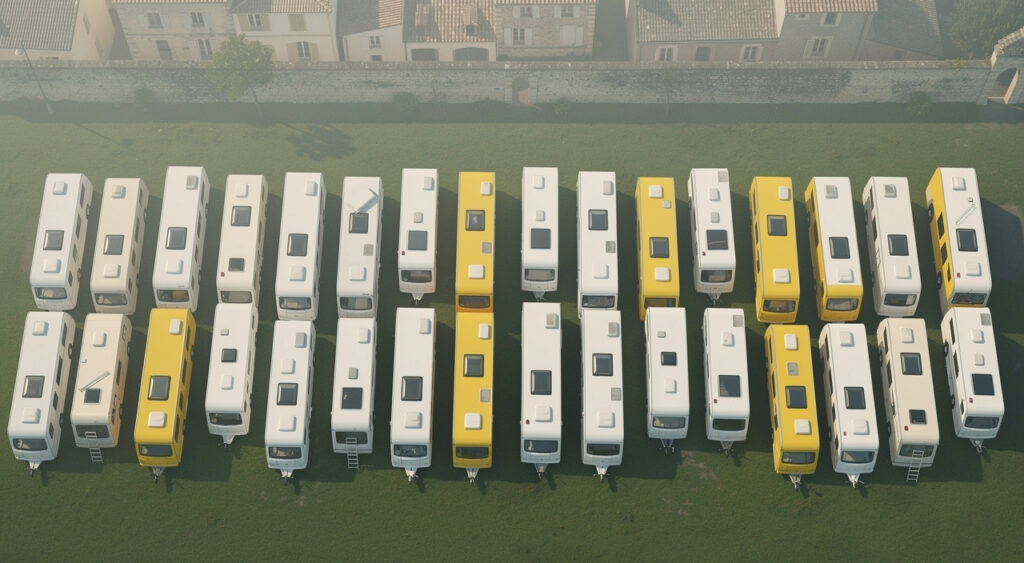 Tulle : une cinquantaine de caravanes occupent illégalement l&rsquo;annexe du stade Cueille