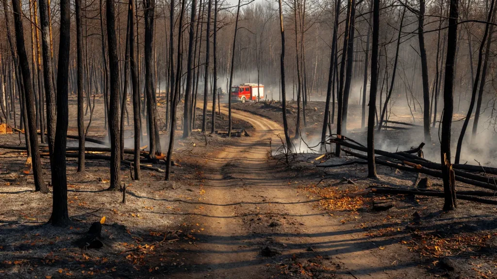 Val-d'Issoire : 3 hectares de forêt brûlés, les pompiers du SDIS 87 limitent la propagation