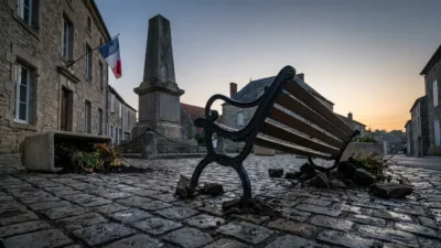 Vandalisme nocturne à Bort-les-Orgues : banc et pot de fleurs descellés près de la mairie