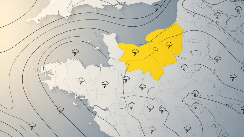 Vigilance jaune orages réactivée ce jeudi dans le Calvados par Météo-France (jusqu'à 20h)