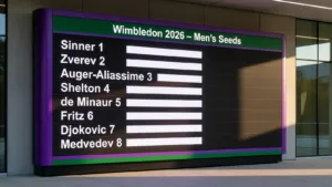 Wimbledon 2026 : Sinner tête de série n°1, Zverev n°2, Djokovic relégué en 7e position