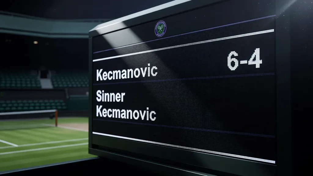 Wimbledon : Kecmanovic surprend le numéro 1 mondial Sinner au premier set