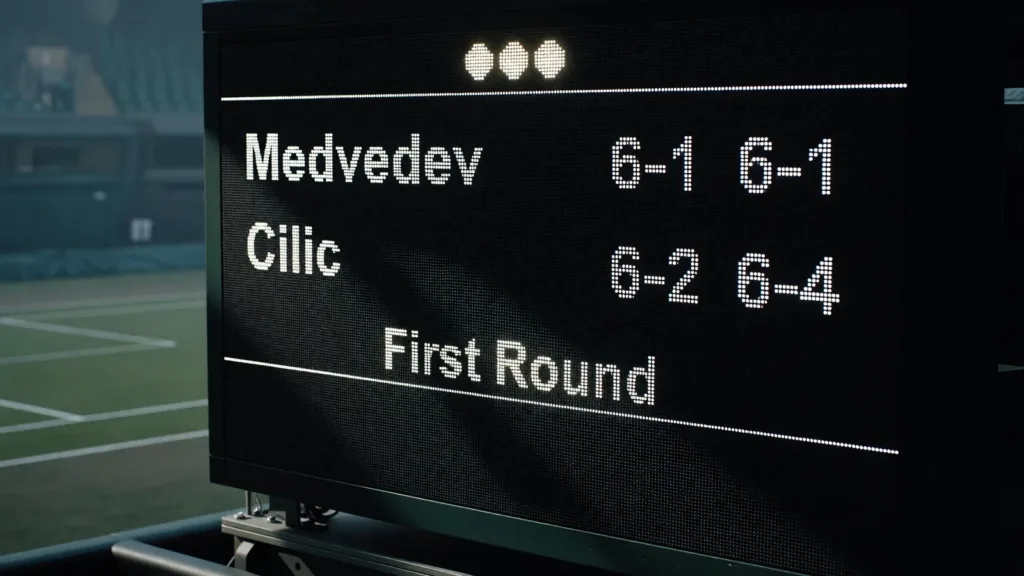 Wimbledon : Medvedev écrase Cilic (6-1, 6-2, 6-4) et file au deuxième tour