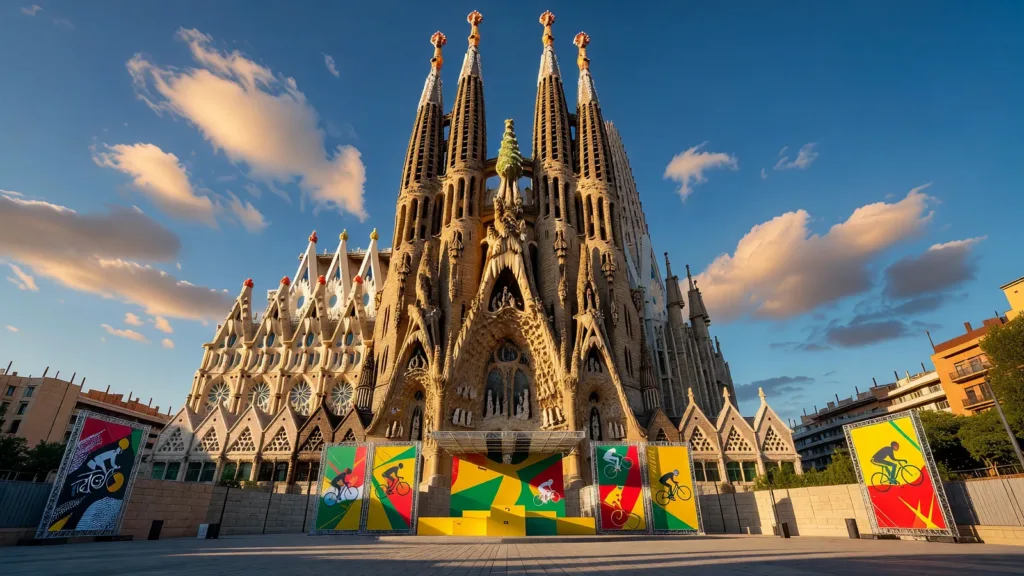 À Barcelone, une foule enthousiaste accueille le Tour de France devant la Sagrada Familia