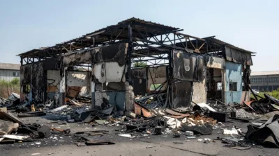 Alès : un garage automobile détruit par un incendie, 35 pompiers mobilisés