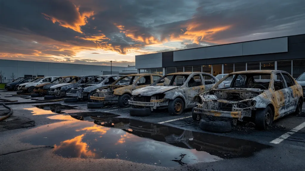 Annecy : onze voitures détruites par un incendie sur le parking d’une concession