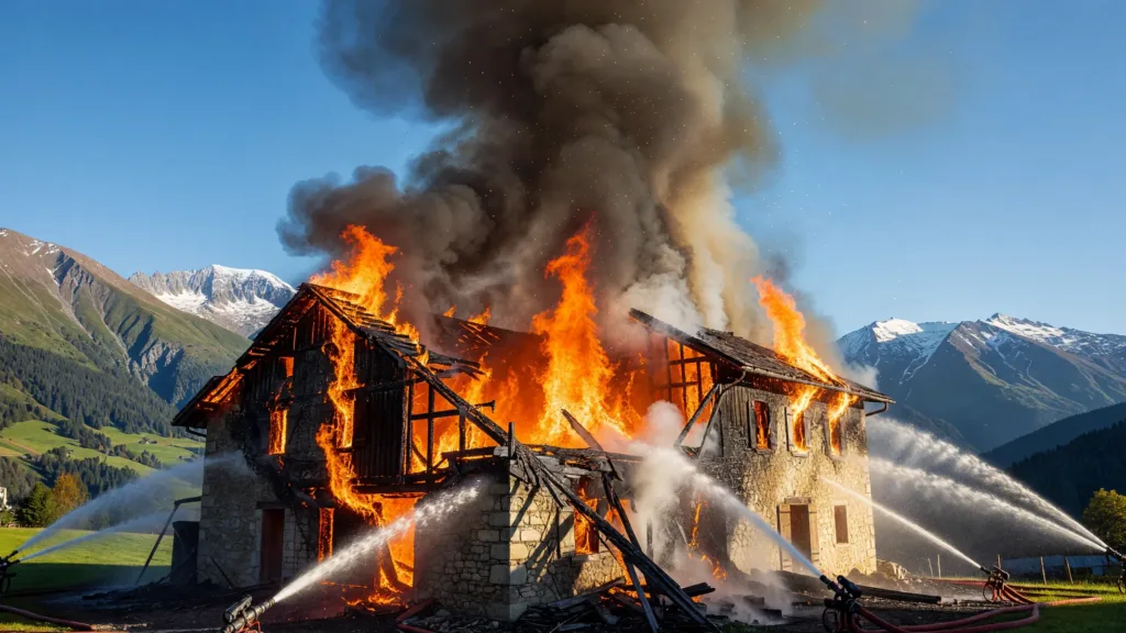 Arenthon : une ferme détruite par un incendie, 200 animaux évacués