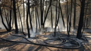 Arronnes : 3 000 m² de forêt brûlés, les pompiers maîtrisent l&rsquo;incendie