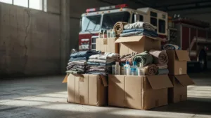 Aussonne : collecte solidaire des pompiers pour les sinistrés de Gironde
