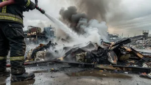 Baugy : 18 pompiers mobilisés, extinction du centre de tri sur 3 à 6 jours